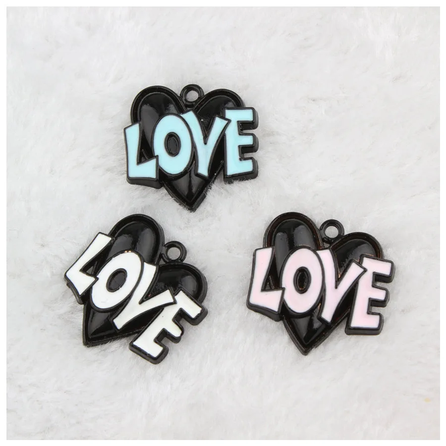10pcs Love Charms heart love 24*24mm Paint Black Alloy Pendants for Bracelet Necklace Jewelry Making DIY Handmade for Women Gift
10pcs Love Charms heart love 24*24mm Paint Black Alloy Pendants for Bracelet Necklace Jewelry Making DIY Handmade for Women Gift