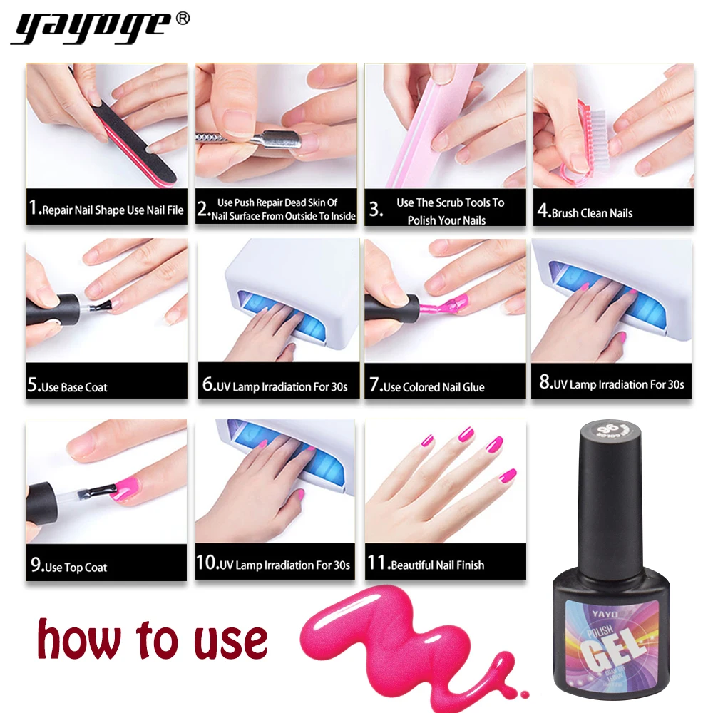 Yayoge 2018 Nail Книги по искусству Дизайн Маникюр 96 Цвет 10 мл Soak Off UV Гель лак для ногтей