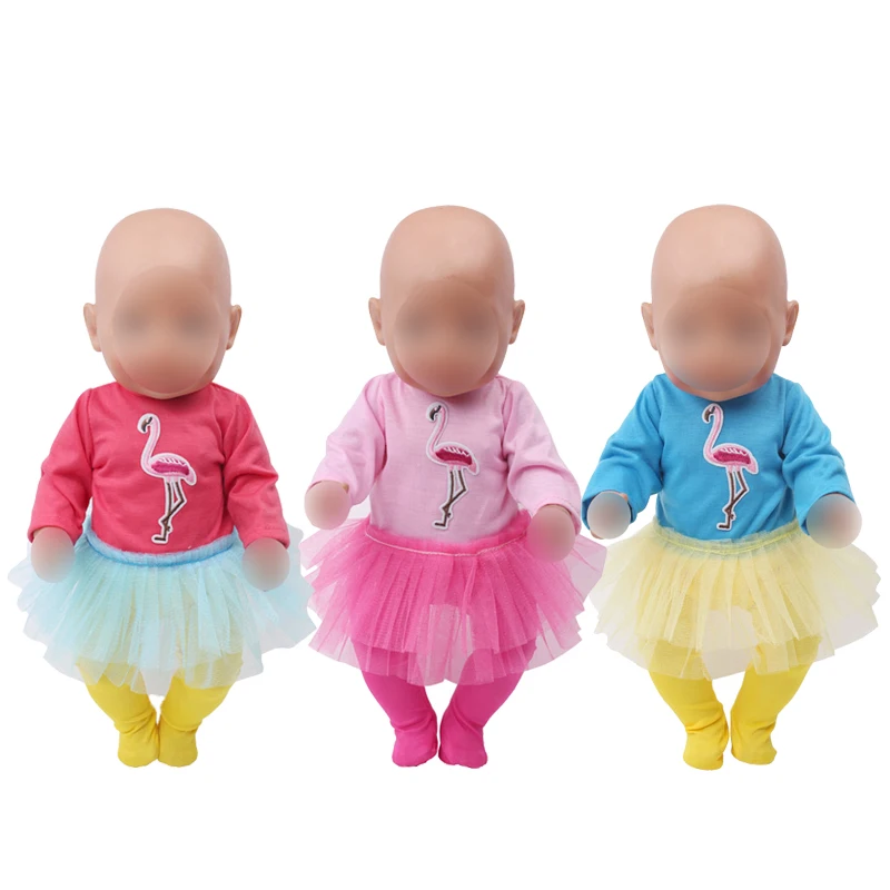 Doll clothes Fashion flamingo suit 3 colors fit 43 cm baby dolls and 18 inch Girl dolls accessories f726-f728
Doll clothes Fashion flamingo suit 3 colors fit 43 cm baby dolls and 18 inch Girl dolls accessories f726-f728