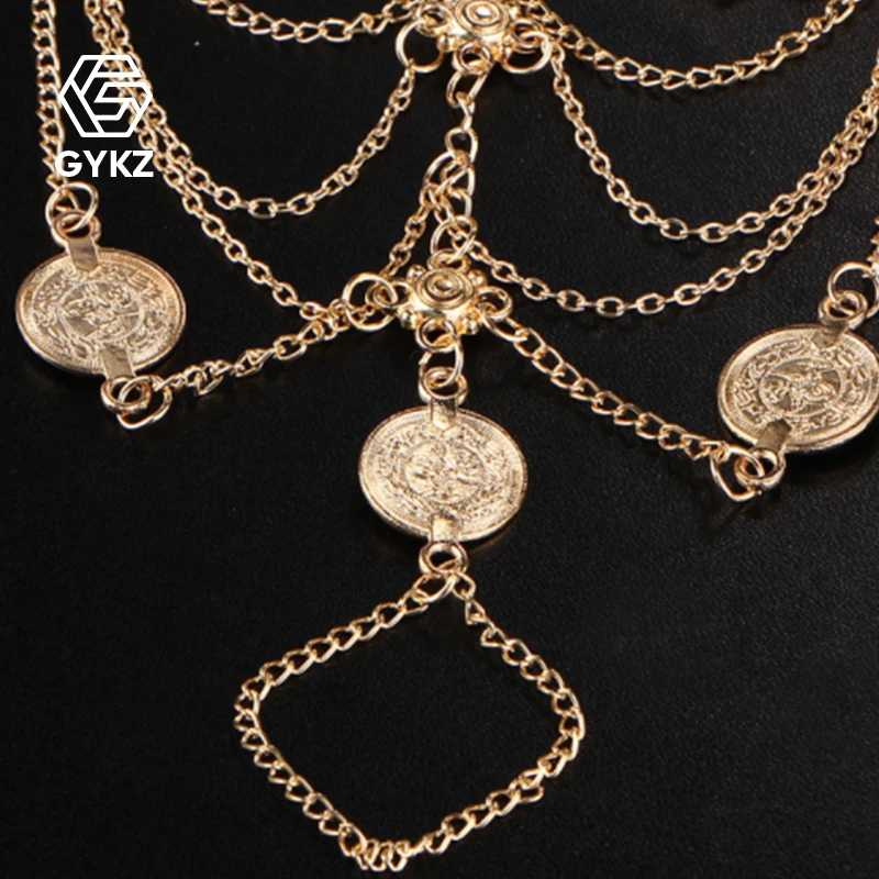 Oumeiboximiya retro foot chain metal multi-layer fringed coins lady jewelry | Украшения и аксессуары