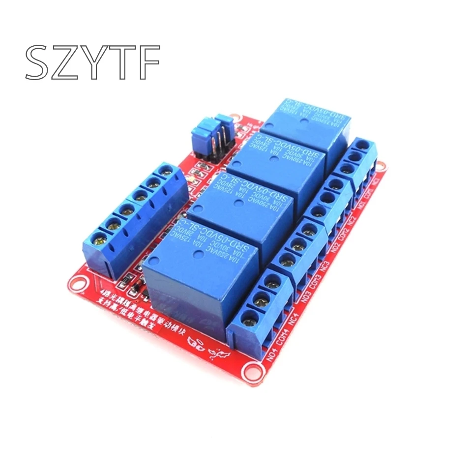 10PCS/1LOT Red board 4-way relay module with optocoupler isolation high and low level trigger relay 5V9V12V24V
10PCS/1LOT Red board 4-way relay module with optocoupler isolation high and low level trigger relay 5V9V12V24V