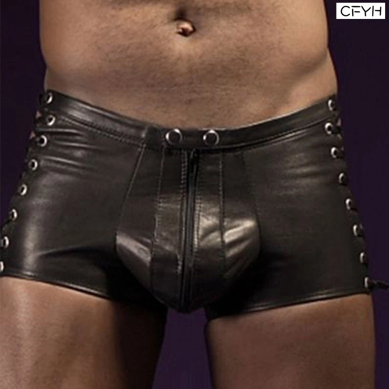 New Men Lingerie Patent Leather Boxer Shorts Underwear Underpants with O-Ring Sexy Leopard Male Boxer Underwear Men Boxer 3XL
New Men Lingerie Patent Leather Boxer Shorts Underwear Underpants with O-Ring Sexy Leopard Male Boxer Underwear Men Boxer 3XL