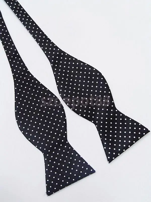 Классический черный галстук бабочка в белый горошек 1 #|bow tie|bow tie selfself bow |