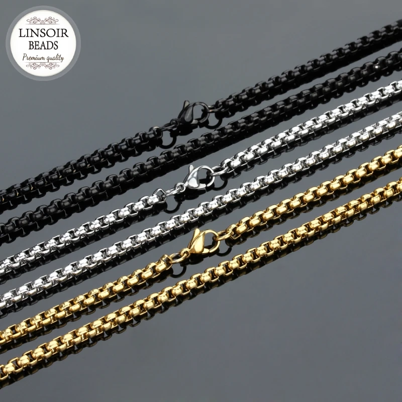 LINSOIR Wholesale Width 5mm Stainless Steel Chain Necklace Gold/Silver/Black Link Chains For DIY Fashion Jewelry Chains
LINSOIR Wholesale Width 5mm Stainless Steel Chain Necklace Gold/Silver/Black Link Chains For DIY Fashion Jewelry Chains