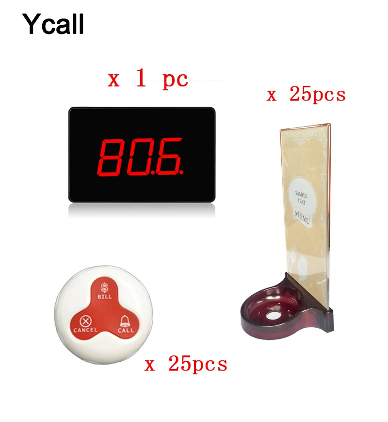 Wireless Restaurant Pager Calling System 1pcs Voice Broadcast Receiver Host+25pcs Call Button with Menu Holder
Wireless Restaurant Pager Calling System 1pcs Voice Broadcast Receiver Host+25pcs Call Button with Menu Holder