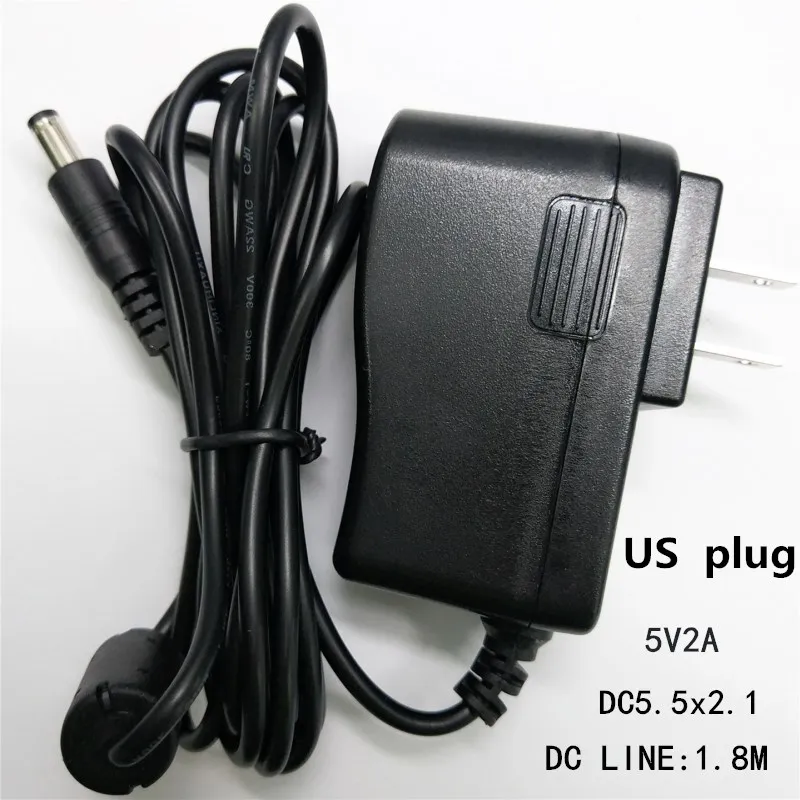 DC 5V 2A Charger AC Adapter US Power Supply Transformer 2.1mm*5.5mm Plug Black line 1.8M
DC 5V 2A Charger AC Adapter US Power Supply Transformer 2.1mm*5.5mm Plug Black line 1.8M