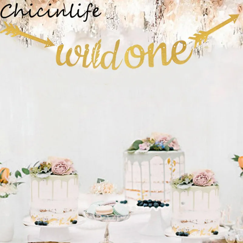 Chicinlife 1 набор Золотой блестящий баннер с дикими стразами день рождения вечеринка