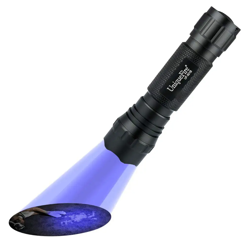 UniqueFire 501B UV 395 нм светодиодный Ультрафиолетовый фонарь для обнаружения фонарей, пятен, пятен, скорпионов, утечки масла
UniqueFire 501B UV 395 нм светодиодный Ультрафиолетовый фонарь для обнаружения фонарей, пятен, пятен, скорпионов, утечки масла