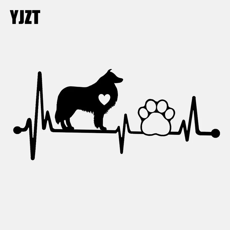 YJZT 14.4CM*6.4CM Collie Heartbeat Lifeline Dog Paw Vinyl Motorcycle Black/Silver Car Sticker C22-1058
YJZT 14.4CM*6.4CM Collie Heartbeat Lifeline Dog Paw Vinyl Motorcycle Black/Silver Car Sticker C22-1058