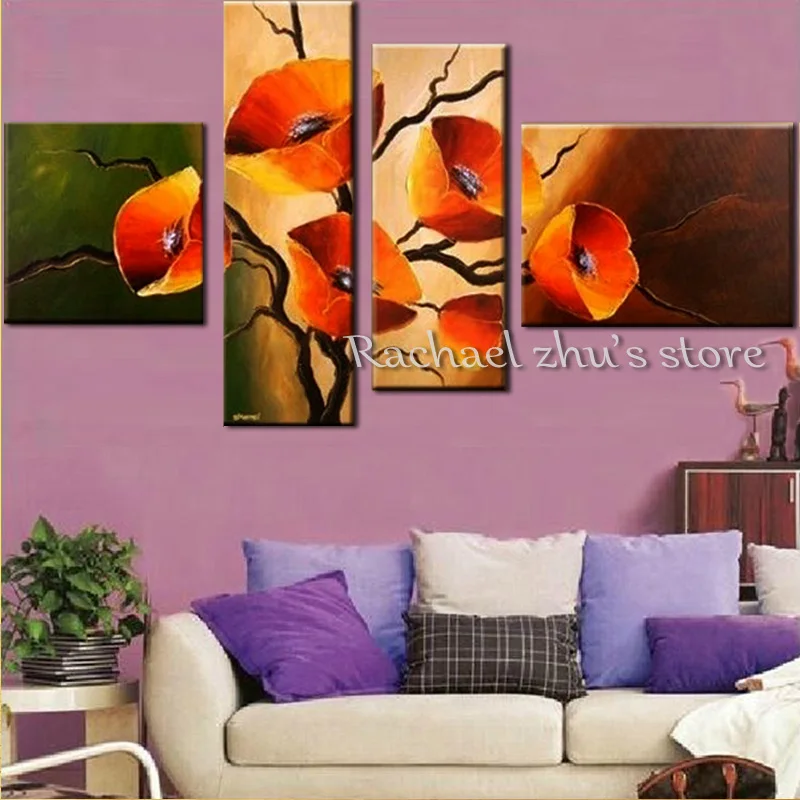 Hand Painted Abstract Red Poppy Oil Painting On Canvas Four Pieces Poppy Abstract Flore Wall Art Pictures Living Room Home Decor
Hand Painted Abstract Red Poppy Oil Painting On Canvas Four Pieces Poppy Abstract Flore Wall Art Pictures Living Room Home Decor