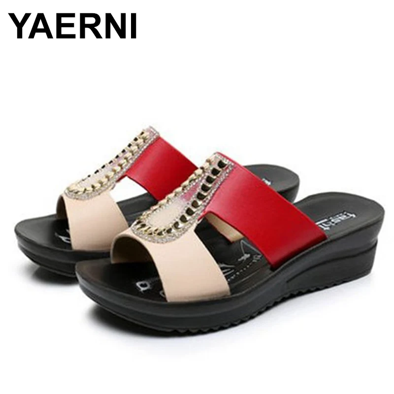 YAERNI Women Fashion Sandals 2021 Summer Woman Flip Flops Leather Wedges Platform Sandals Ladies Summer Slippers Shoes
YAERNI Women Fashion Sandals 2021 Summer Woman Flip Flops Leather Wedges Platform Sandals Ladies Summer Slippers Shoes