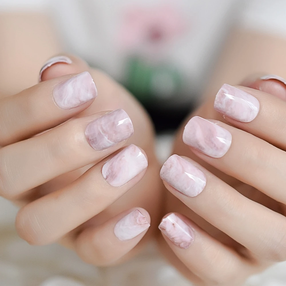 24Pcs Pre-designed Fake Nails Short Pink Marble False Nail Full Cover Square Elegant gel Polish Manicure Salon Product Z960
24Pcs Pre-designed Fake Nails Short Pink Marble False Nail Full Cover Square Elegant gel Polish Manicure Salon Product Z960