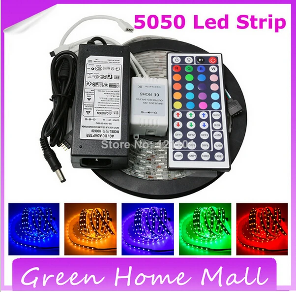 5M RGB LED Strip Light 5050 Waterproof 110V 220V to 12V + 44Keys Remote + 5A Power Adapter Supply Transformer For Home Decor
5M RGB LED Strip Light 5050 Waterproof 110V 220V to 12V + 44Keys Remote + 5A Power Adapter Supply Transformer For Home Decor