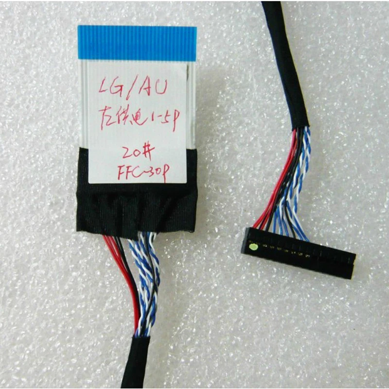 FFC 30P flexible flat cable LVDS Cable FIX-30P-D8 1ch 8-bit 30 pins 30pin single 8 Cable 400mm 2 models for big size panel
FFC 30P flexible flat cable LVDS Cable FIX-30P-D8 1ch 8-bit 30 pins 30pin single 8 Cable 400mm 2 models for big size panel