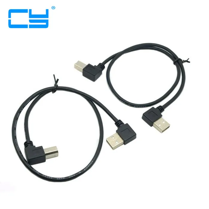 Фото Правый и левый Угловой 90 градусов USB 2 0 A папа B принтер сканер жесткий диск кабель