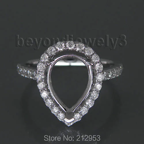 Vintage Engagement Ring Pear 8x10mm 14kt White Gold Natural Semi mount Ring WU181
Vintage Engagement Ring Pear 8x10mm 14kt White Gold Natural Semi mount Ring WU181