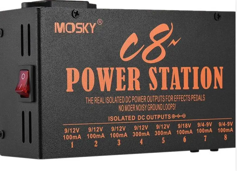 C8 Power Station guitar effect pedal power supply Isolated 8 Outputs 4-9V,12V,18V Power For 8 Pedal-Internal toroidaltransformer
C8 Power Station guitar effect pedal power supply Isolated 8 Outputs 4-9V,12V,18V Power For 8 Pedal-Internal toroidaltransformer