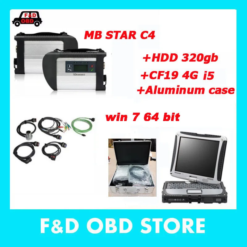 Panason CF19 4G + MB Star C4 HDD полное Программное обеспечение SD Connect Alu чехол для звездной