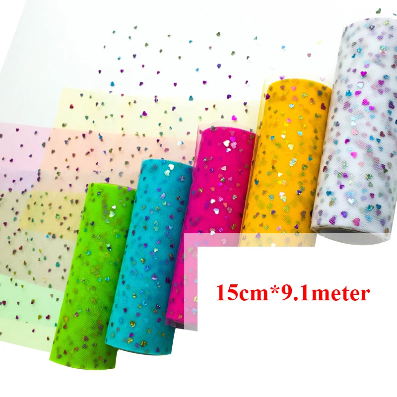 1pcs/lot 15cmX10yards Heart Tulle Confetti Glitter Tulle Baking Cake Topper Tutu Pom Bow Soft Squine Tulle DIY Wedding Birthday
1pcs/lot 15cmX10yards Heart Tulle Confetti Glitter Tulle Baking Cake Topper Tutu Pom Bow Soft Squine Tulle DIY Wedding Birthday
