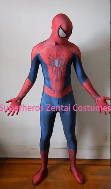 Костюм Человека паука TASM2 Zentai костюм для косплея с 3D принтом лайкры на