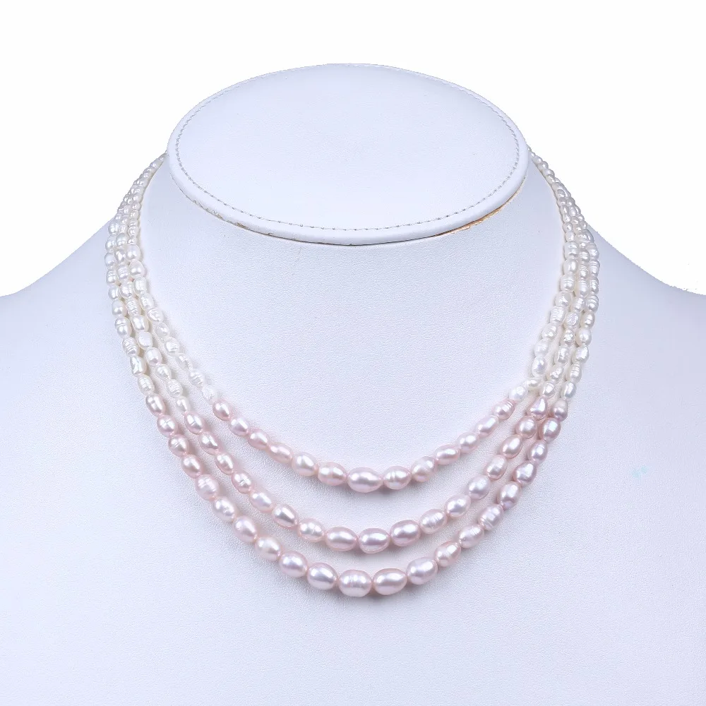 Pink And White Natural Real Pearl Bead Jewellery Women 3 Layers Necklace For Christmas Gifts
Pink And White Natural Real Pearl Bead Jewellery Women 3 Layers Necklace For Christmas Gifts