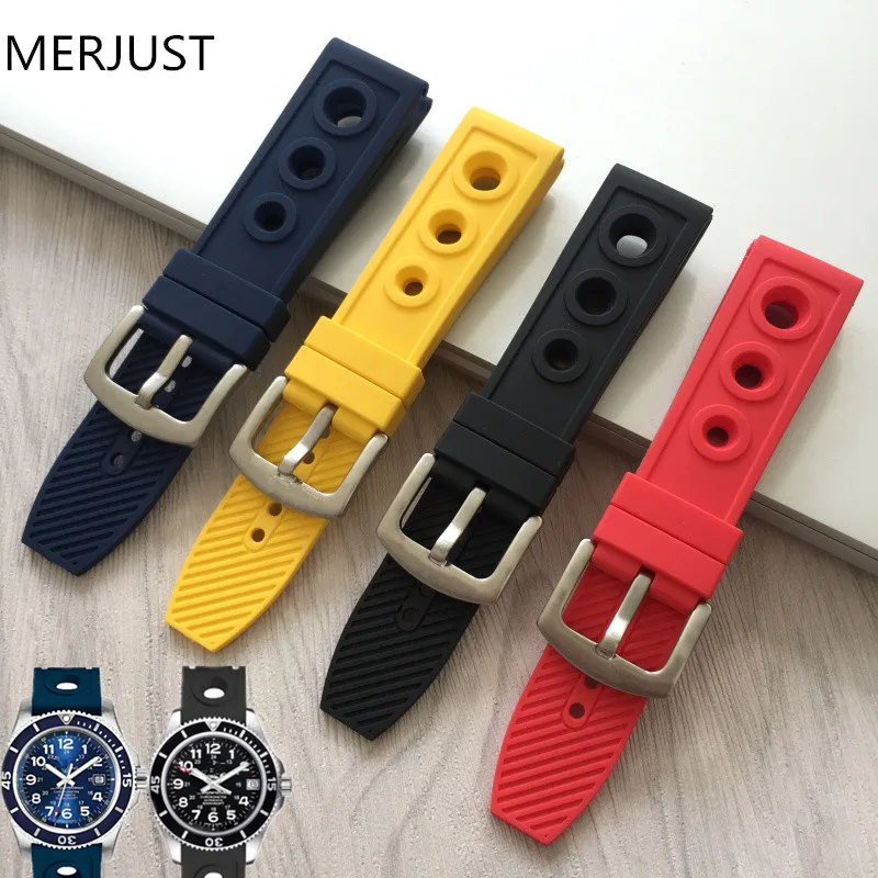 22mm 24 mm Black Silicone Rubber Watch Band Strap With Watches Thicken Buckle Belt Watch Accessories + Tools For Breitling
22mm 24 mm Black Silicone Rubber Watch Band Strap With Watches Thicken Buckle Belt Watch Accessories + Tools For Breitling