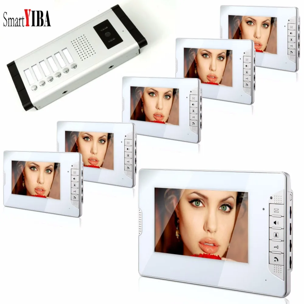 SmartYIBA 6 Apartment Visual Intercom Doorbell 7''Inch TFT LCD Wired Video Door Phone System Indoor Monitor Outdoor IR Camera
SmartYIBA 6 Apartment Visual Intercom Doorbell 7''Inch TFT LCD Wired Video Door Phone System Indoor Monitor Outdoor IR Camera