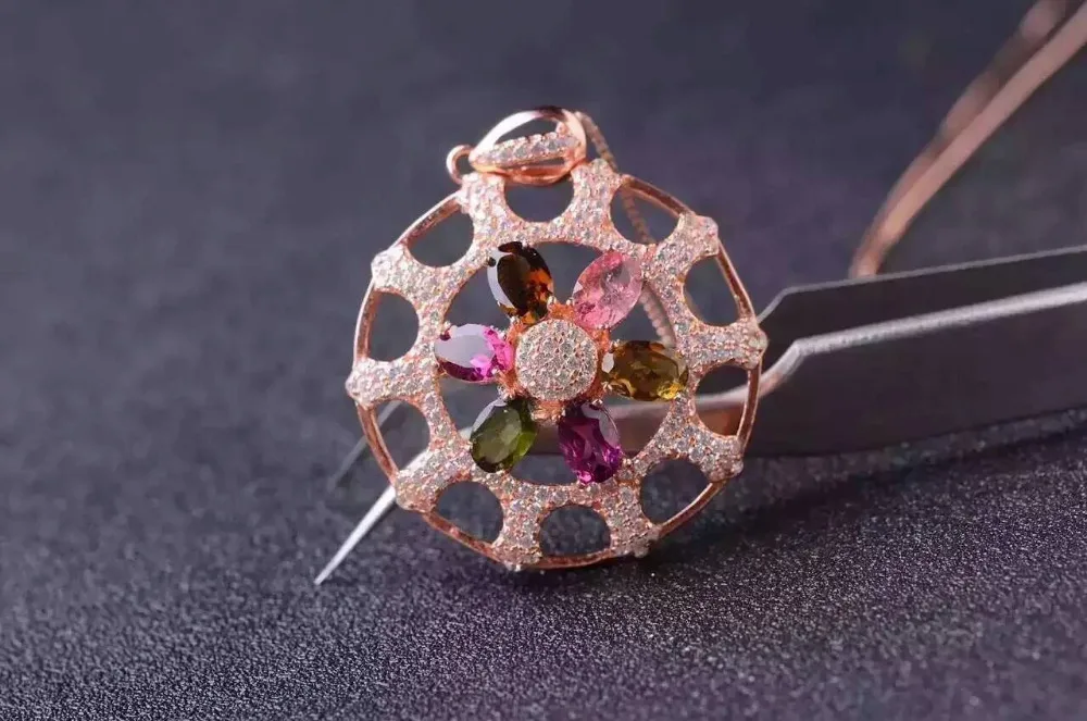natural multicolor tourmaline pendant S925 silver Natural gemstone Pendant Necklace trendy Round star women wedding jewelry
natural multicolor tourmaline pendant S925 silver Natural gemstone Pendant Necklace trendy Round star women wedding jewelry