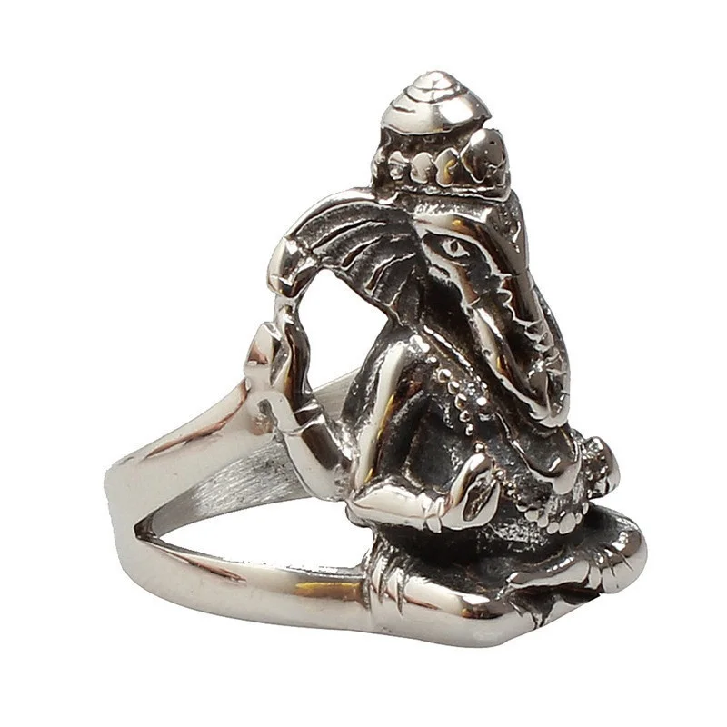 Мужские кольца из титановой стали с изображением слонов Будды Ke Gete rock | Украшения
