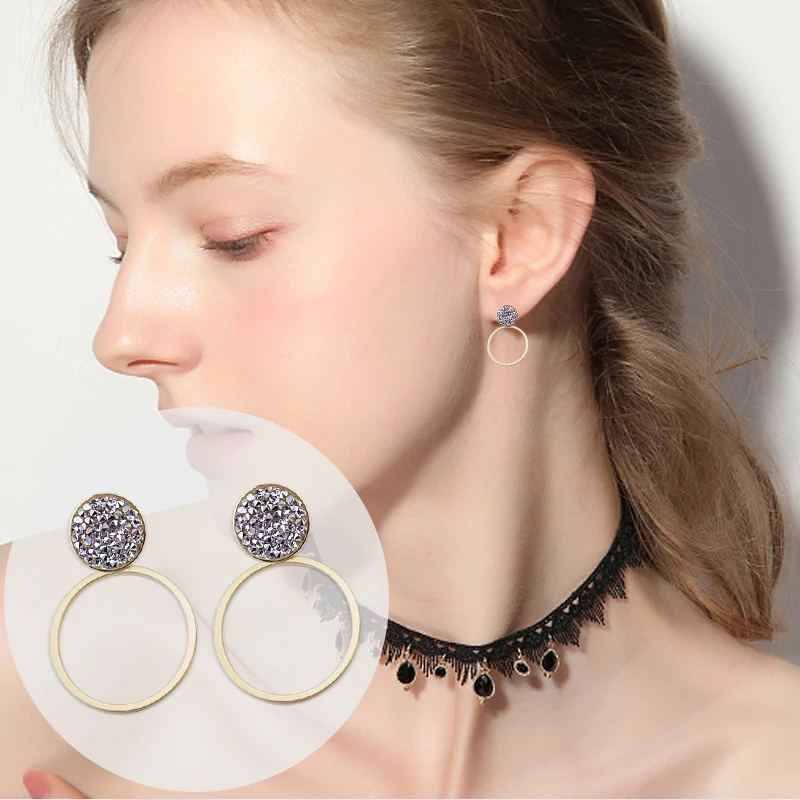 New Design Crystal Stone Earrings For Women Fashion Circle Dangle Drop Wedding Earrings Female Jewelry Prevent Allergies E6853M
New Design Crystal Stone Earrings For Women Fashion Circle Dangle Drop Wedding Earrings Female Jewelry Prevent Allergies E6853M