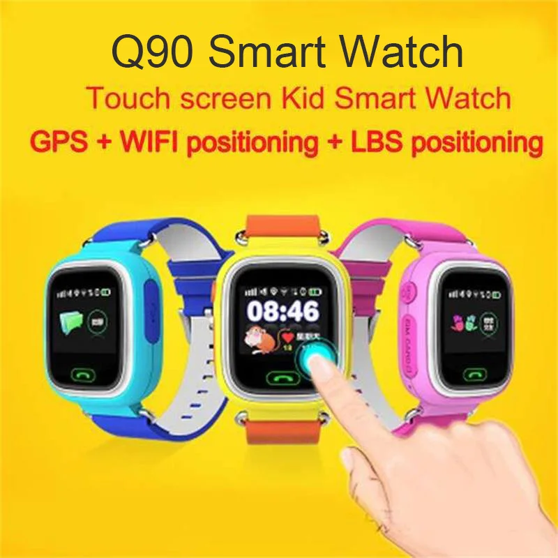 Q90 gps WI-FI SOS Смарт-часы Сенсорный экран Дети телефонный звонок дети Смарт наручные