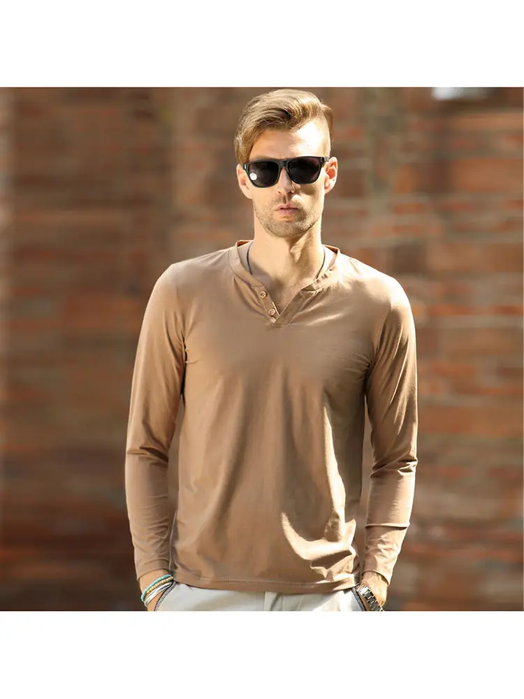 New Fashion Henley Shirt Men 2020 Long Sleeve Button T-shirt Spring Summer Casual Slim Fit Solid Tee Shirt Men's T Shirt
New Fashion Henley Shirt Men 2020 Long Sleeve Button T-shirt Spring Summer Casual Slim Fit Solid Tee Shirt Men's T Shirt