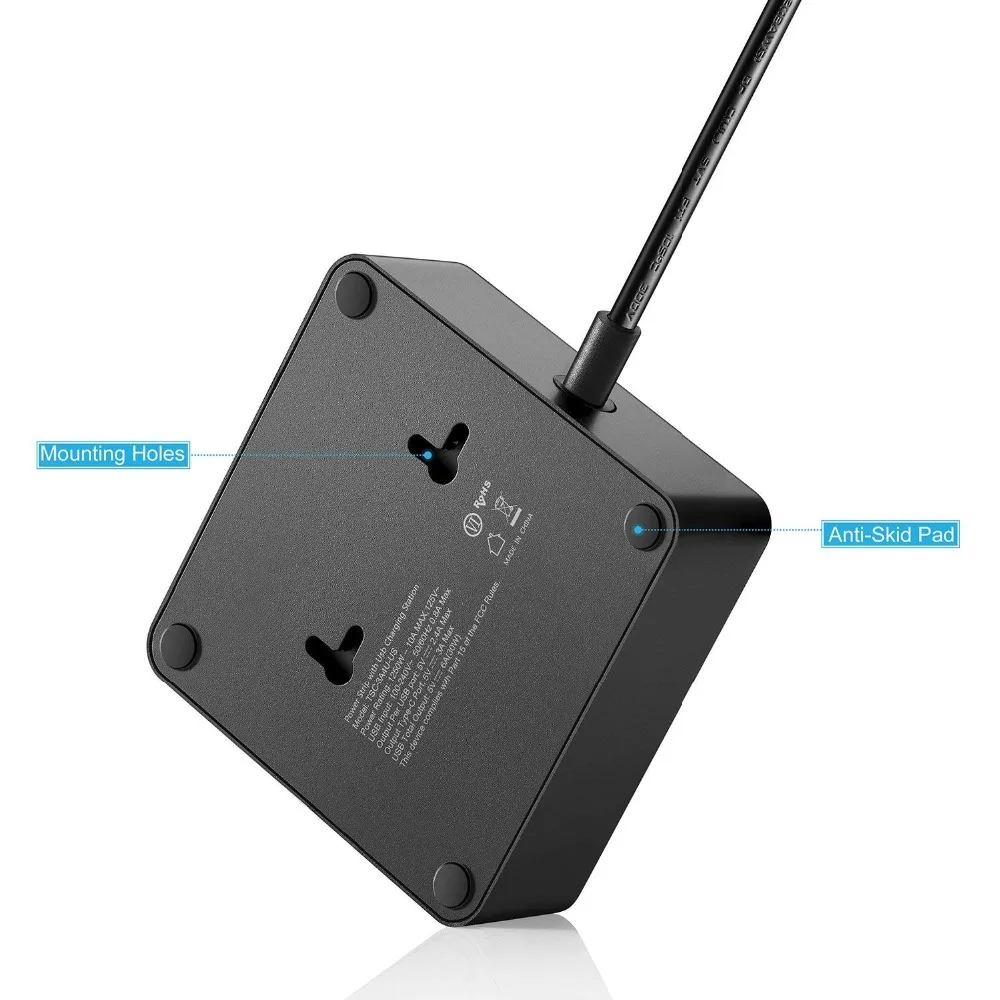 TESSAN гнездо для шнура удлинителя с 4 умными USB-розетками США сетевой фильтр