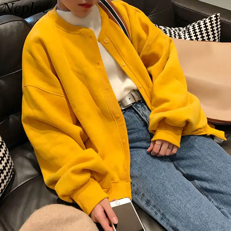 Thick Causal Sweatshirt Coat Autumn Long Lantern Sleeve O-neck Outwear New Woman Solid Coat Loose short Jackets
Thick Causal Sweatshirt Coat Autumn Long Lantern Sleeve O-neck Outwear New Woman Solid Coat Loose short Jackets