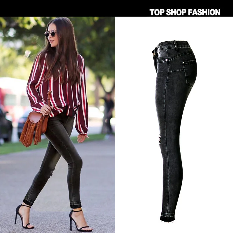 Women High Waist Jeans Skinny Stretch Pencil Denim Ladies Fashion Personality Hole Shaping Sexy Hip Pants Tight trouser
Women High Waist Jeans Skinny Stretch Pencil Denim Ladies Fashion Personality Hole Shaping Sexy Hip Pants Tight trouser