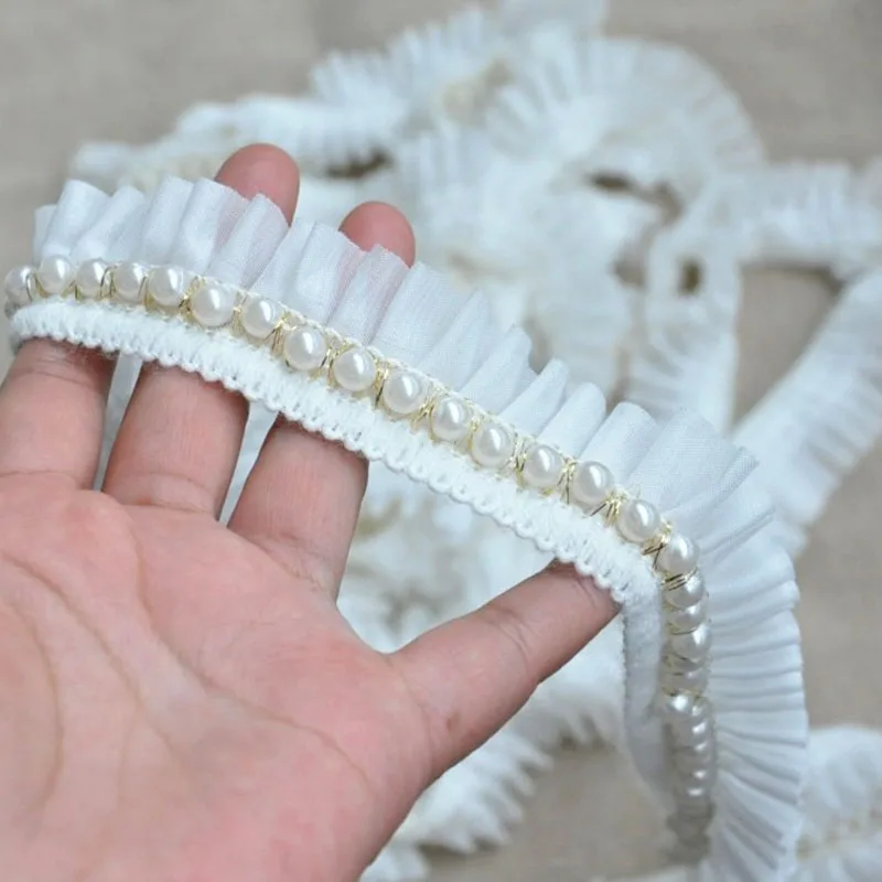 5Yards White Chiffon Beaded Lace Trim Diy Handmade Wedding Dress Clothes Accessory Decoration Pearl Lace Fabric 3.5cm Wide
5Yards White Chiffon Beaded Lace Trim Diy Handmade Wedding Dress Clothes Accessory Decoration Pearl Lace Fabric 3.5cm Wide
