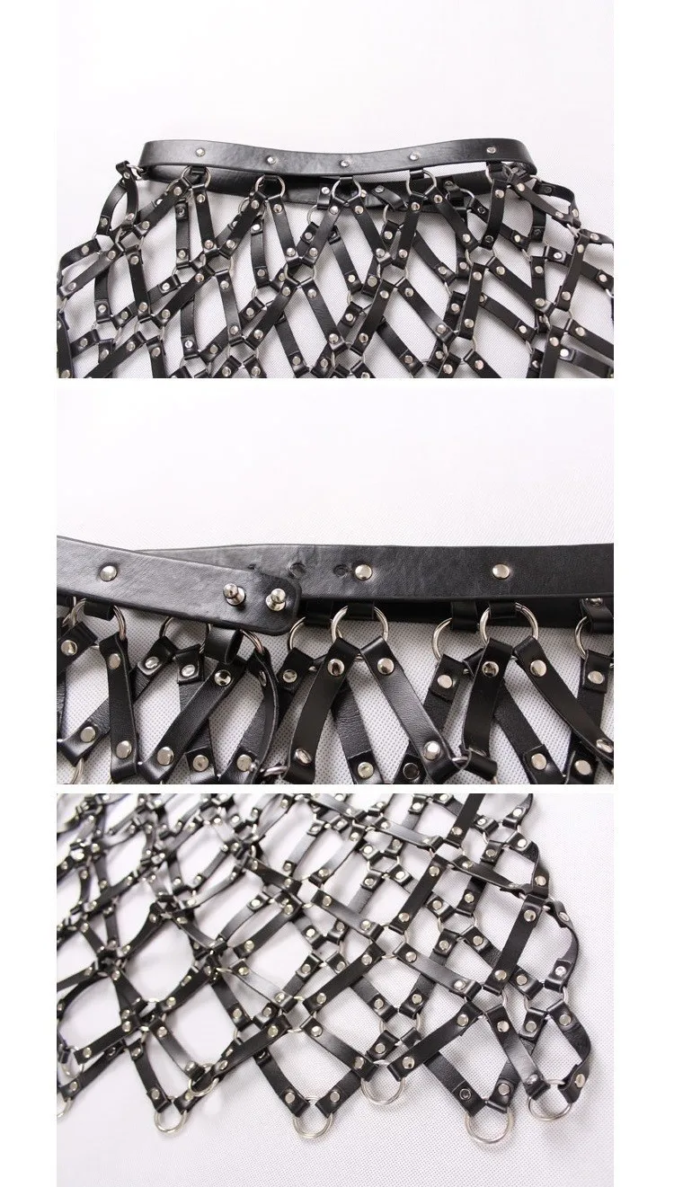 women's high street chic all-match adjustable sexy style genuine leather weaved chained skirt shaped fashion body harness black
women's high street chic all-match adjustable sexy style genuine leather weaved chained skirt shaped fashion body harness black