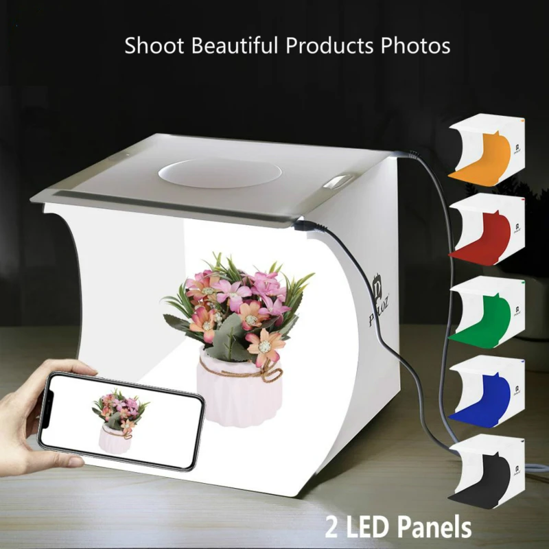 20cm 2 Led Mini Lightbox Product Shoot Light Box Easy Used Photo Studio Softbox Photography Box Light Tent Photo Background Kit
20cm 2 Led Mini Lightbox Product Shoot Light Box Easy Used Photo Studio Softbox Photography Box Light Tent Photo Background Kit