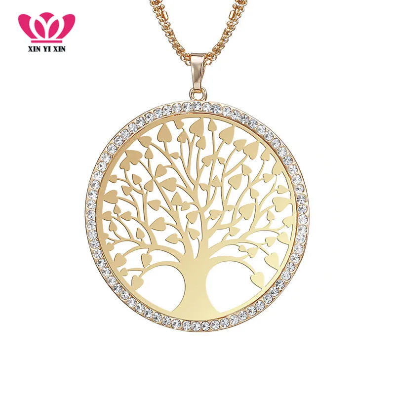 High Quality Big Tree of life Crystal Necklace 3 Chains pendentif Elegant Necklace Long Maxi Female Collier Jewelry Gift 54*54mm
High Quality Big Tree of life Crystal Necklace 3 Chains pendentif Elegant Necklace Long Maxi Female Collier Jewelry Gift 54*54mm