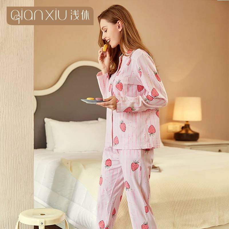 women's Pajamas Sets Autumn Women cottonPajamas Sleepwear Plus Size V-neck Loose Pyjamas Nightwear Homewear Suit 18146
women's Pajamas Sets Autumn Women cottonPajamas Sleepwear Plus Size V-neck Loose Pyjamas Nightwear Homewear Suit 18146