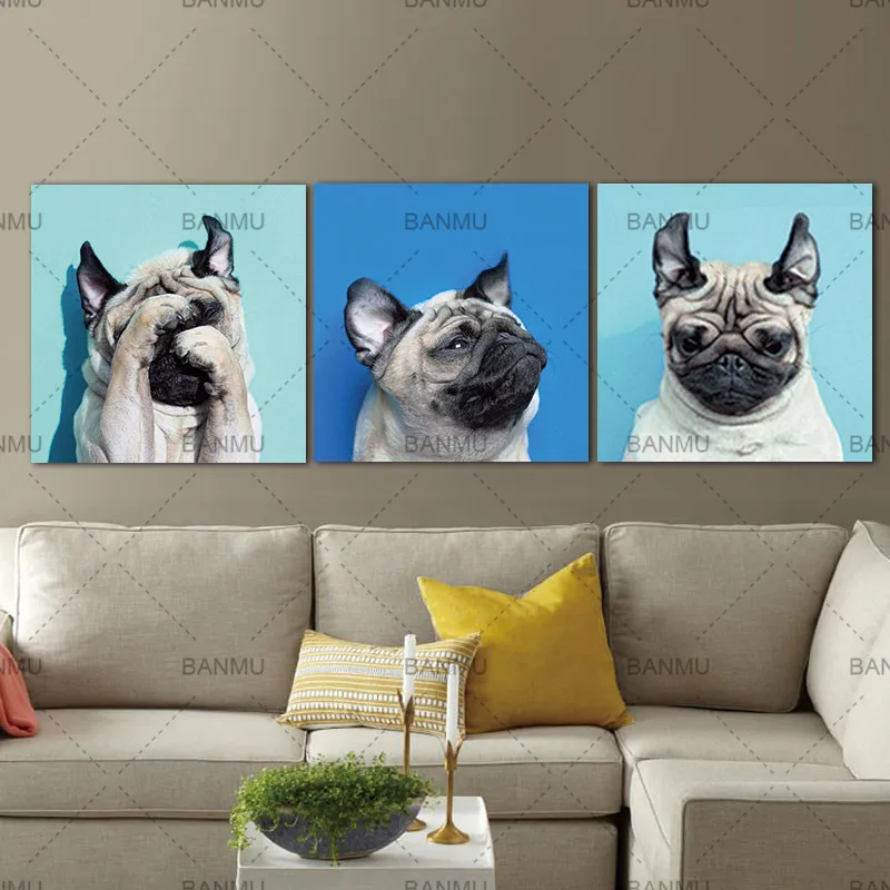 Animal World Series 13 Pug Puppy Modern Canvas Wall Art Paintings Puppy Blue Artwork for Bedroom Living Room Decoration
Animal World Series 13 Pug Puppy Modern Canvas Wall Art Paintings Puppy Blue Artwork for Bedroom Living Room Decoration