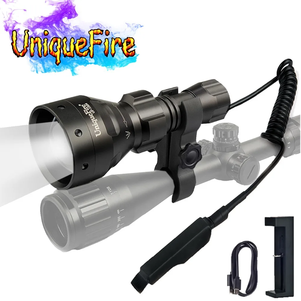 UniqueFire 1504 IR 850nm светодиодный фонарик инфракрасный фонарь с переключателем давления, крепление для прицела, зарядный комплект USB набор для охо...
UniqueFire 1504 IR 850nm светодиодный фонарик инфракрасный фонарь с переключателем давления, крепление для прицела, зарядный комплект USB набор для охо...
