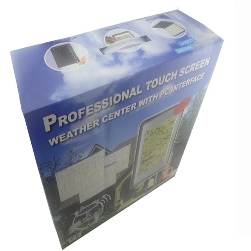 4.0 Touch LCD Wireless Weather Station Thermometer Hygrometer Rain Wind Barometric Pressure PC Interface Solar Weather Forecast 
4.0 Touch LCD Wireless Weather Station Thermometer Hygrometer Rain Wind Barometric Pressure PC Interface Solar Weather Forecast
