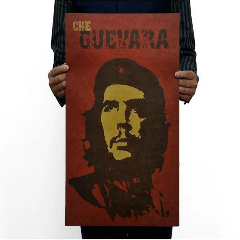 Uploadcool _ Che Guevara Portrait Poster / Retro Kraft Paper Wall Sticker Living Room Bedroom Art Deco 51x35.5cm | Дом и сад