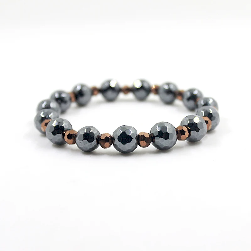 Shiny 10mm Faced Hematite Round Beads Bracelet with brown faced Beads Bling Stretch Beaded Bracelet Disco Beads Bracelet HB1039
Shiny 10mm Faced Hematite Round Beads Bracelet with brown faced Beads Bling Stretch Beaded Bracelet Disco Beads Bracelet HB1039