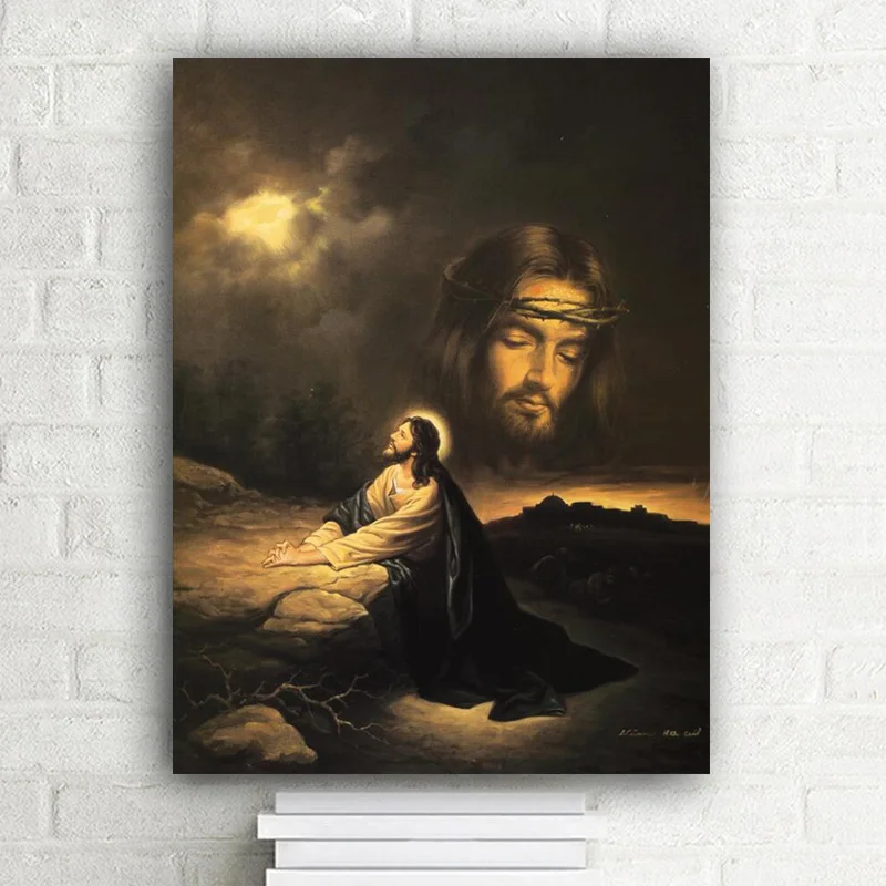 Jesus at Gethsemane Portrait Oil Painting on Canvas Posters and Prints Scandinavian Christian Wall Art Picture for Living Room
Jesus at Gethsemane Portrait Oil Painting on Canvas Posters and Prints Scandinavian Christian Wall Art Picture for Living Room