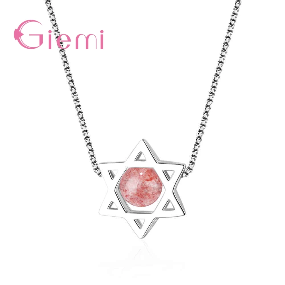 New Arrival Hexagram Design Red/Gray Bead Pendant 925 Sterling Silver Necklace With Box Chain For Woman Girls Party
New Arrival Hexagram Design Red/Gray Bead Pendant 925 Sterling Silver Necklace With Box Chain For Woman Girls Party