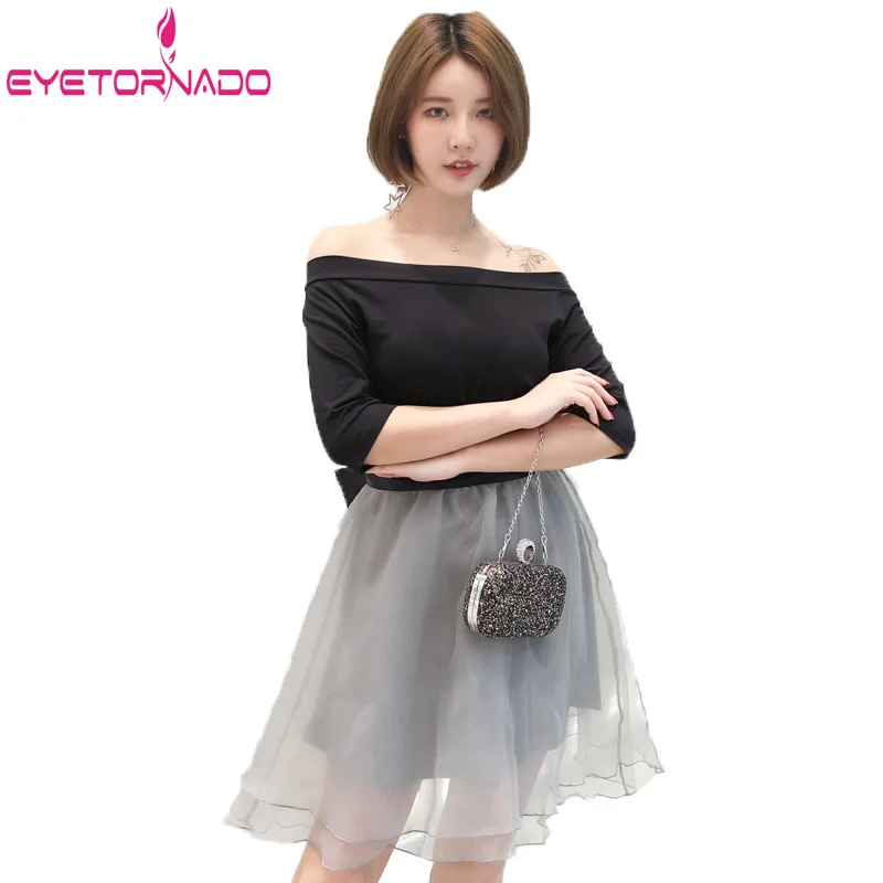 L-5XL Women Party Dress Summer Slash Neck Sexy Organza Patchwork Work Office Slim Bow Sash Short Sundress Plus size
L-5XL Women Party Dress Summer Slash Neck Sexy Organza Patchwork Work Office Slim Bow Sash Short Sundress Plus size
