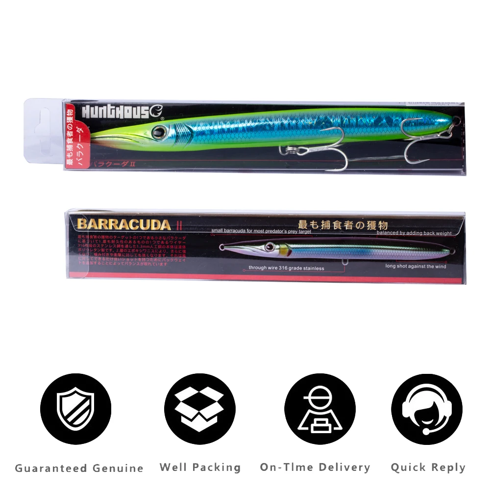 Hunthouse lure barracuda lure 190mm 32g long casting pencil stickbaits for fishing leerfish and bluefish topwater lures
Hunthouse lure barracuda lure 190mm 32g long casting pencil stickbaits for fishing leerfish and bluefish topwater lures