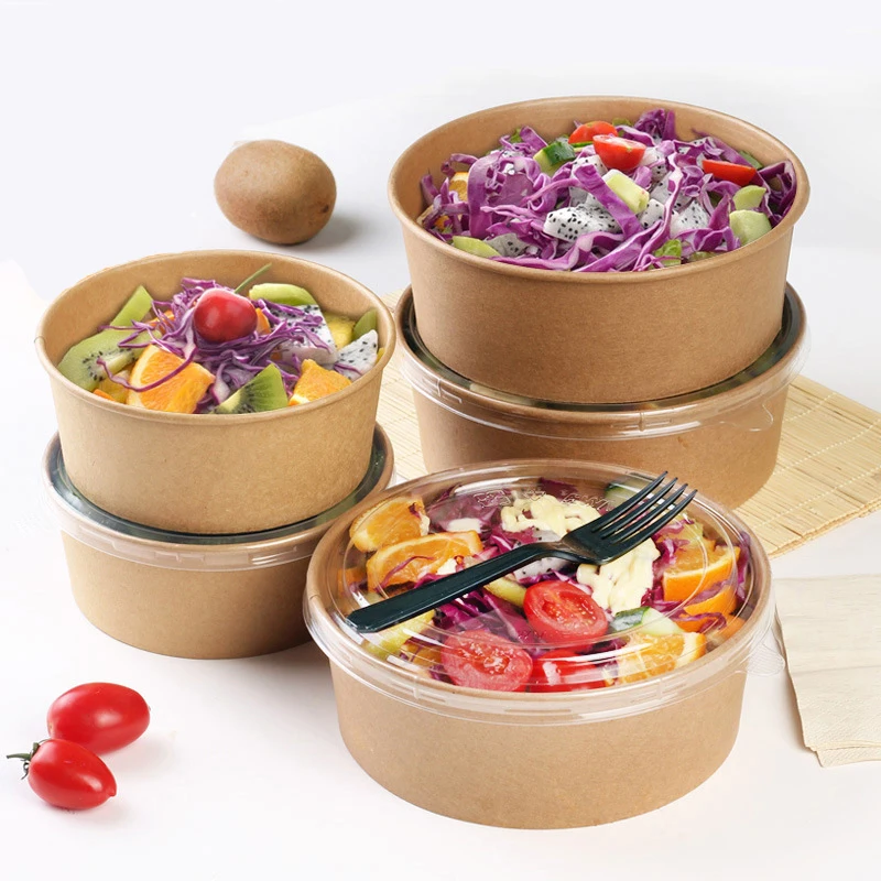 Food Packing Box Disposable Box Takeout Food Kraft Paper Food Grade Salad Box Breakfast Fast Food Tray With Lid Take-away Tray
Food Packing Box Disposable Box Takeout Food Kraft Paper Food Grade Salad Box Breakfast Fast Food Tray With Lid Take-away Tray